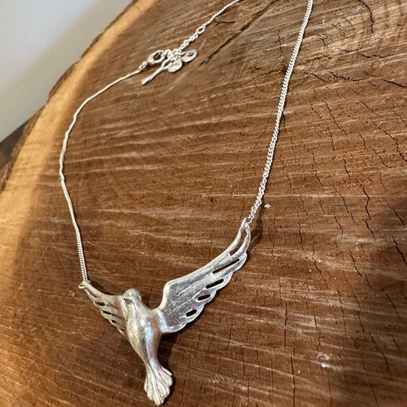 Fossil Silver Bird Necklace - Picture 11 of 13